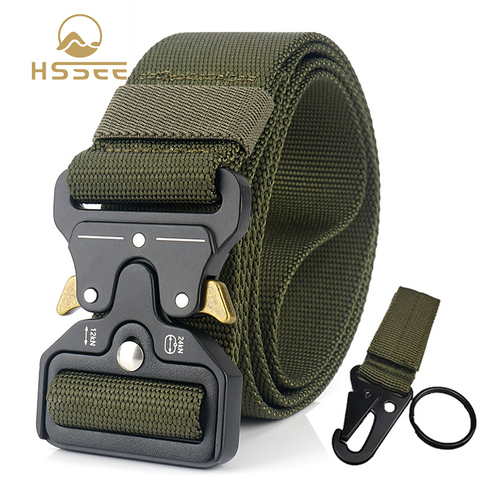 HSSEE-cinturón táctico militar para hombre, 4,5 cm, hebilla táctica de nailon estándar, 125cm, ajustable, Real, de Metal duro ► Foto 1/6