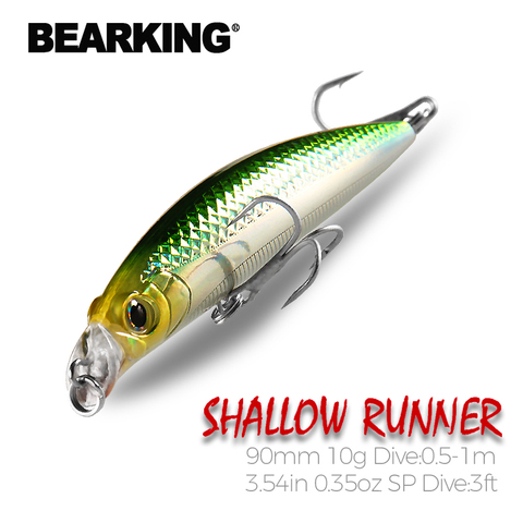 BEARKING-Señuelos de Pesca con imán, calidad profesional, 90mm, 10g, peso, manivela minnow, modelo caliente, aparejos cebo Artificial ► Foto 1/6