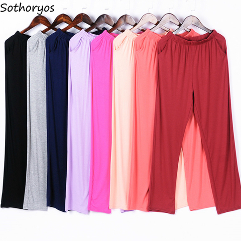 Pantalones de dormir de estilo coreano para mujer, ropa de dormir femenina de Modal, holgada, Chic, fina y transpirable, de talla grande 4XL, pantalones de pijama Ulzzang ► Foto 1/6