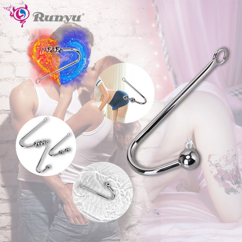 Anzuelo Anal de acero inoxidable con cuentas para adultos, juguete sexual Anal de Metal, sin vibrador ► Foto 1/6