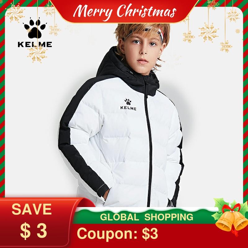 KELME-Chaqueta de invierno para chico, chaqueta deportiva con capucha para niños y niñas, abrigo de algodón cálido a prueba de viento para exteriores, 3883405 ► Foto 1/5