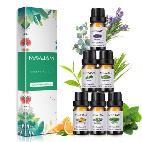 MAYJAM-aceites de esencia de planta Natural puro, difusor de aceite aromático para el cuidado de la piel, masaje de baño, aromaterapia, 10ML, 6 uds. Conjunto con caja de regalo ► Foto 1/6