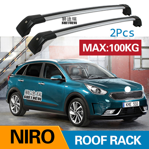 SHITURUI 2 barras unids de techo para KIA niro 2016 2022 aleación de aluminio 2017 barras laterales rieles cruzados portaequipajes de techo ► Foto 1/5