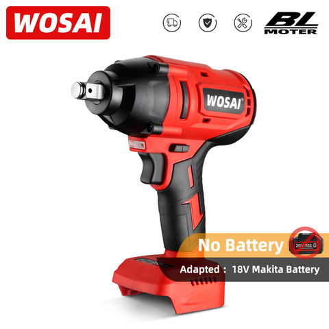 WOSAI-llave de impacto sin escobillas de 600N.m, herramienta eléctrica recargable de 20V, batería de ion de litio de 1/2 pulgadas para neumáticos de coche, herramientas eléctricas inalámbricas ► Foto 1/6