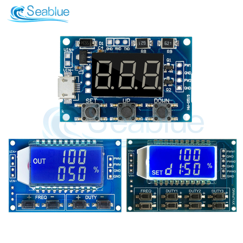 Generador de señal con pantalla LCD de 1Hz-150Khz, frecuencia de pulso PWM, módulo ajustable de ciclo de trabajo, 3,3 V-30V, generador de señal de 1/2/3 canales ► Foto 1/6