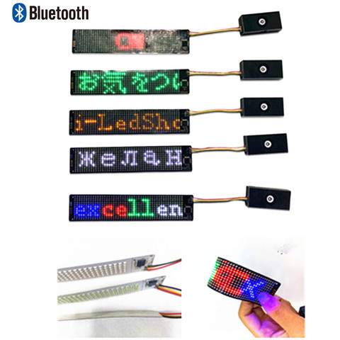 Módulo LED Flexible ultradelgado con Bluetooth, pantalla de matriz de 12x48 píxeles para bolsa de sol, máscara facial, desplazamiento de texto, bricolaje ► Foto 1/6