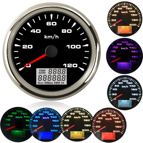 85mm barco gps para coche velocímetro coche Marina barca GPS velocidad Odometers pantalla LCD de 9 ~ 32V con 7 colores de fondo para BMW e60 e46 ► Foto 1/6