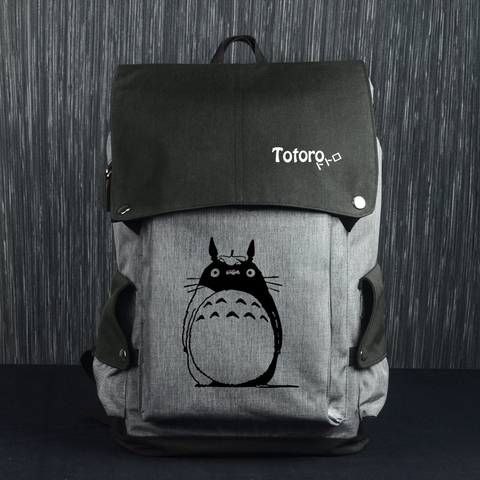 Mochila con cierre USB para dibujo de Totoro, bolsa con cierre, para estudiantes, escuela, mochila de viaje de gran capacidad ► Foto 1/6