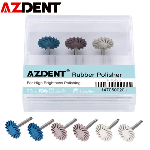 AZDENT-Rueda de resina Dental compuesta 6 unidades, alta eficiencia para dentistas, herramientas para el cuidado de los dientes, blanqueamiento Dental, pulido de sistema de diamante ► Foto 1/1