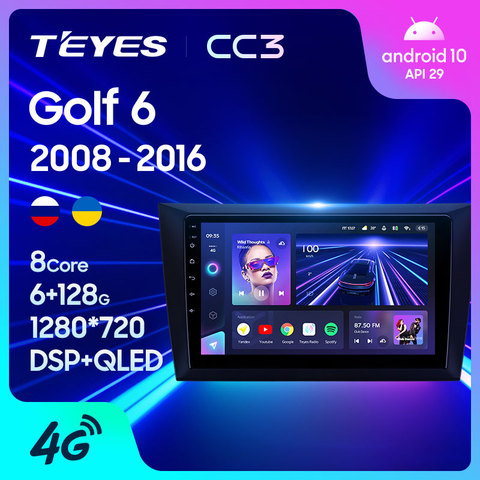 TEYES CC3 para Volkswagen Golf 6 2006 - 2022 auto Radio Multimedia reproductor de vídeo navegador estéreo GPS Android 10 2din 2 din dvd ► Foto 1/6