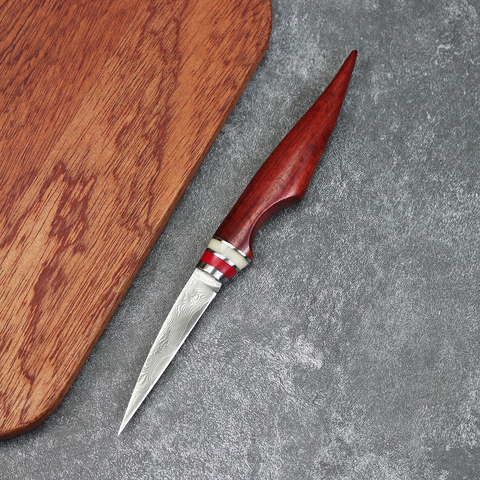 JUNSHENG-cuchillo de Chef profesional hecho a mano, VG10, acero de Damasco, multifunción, para cocina, 3 pulgadas, para tallar ► Foto 1/6