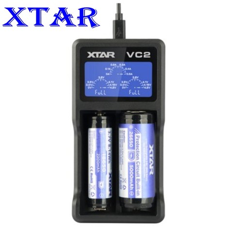 XTAR VC2 cargador para 10440/16340/14500/14650/17670/18350/18490/18500/ 18650/18700/26650/22650/20700/21700 carga de la batería ► Foto 1/5