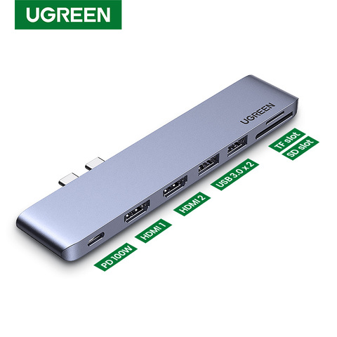 UGREEN-concentrador USB C para MacBook Pro Air, adaptador HDMI tipo C para MacBook Pro Air, Thunderbolt 3, Dock USB C 3,1 ► Foto 1/6