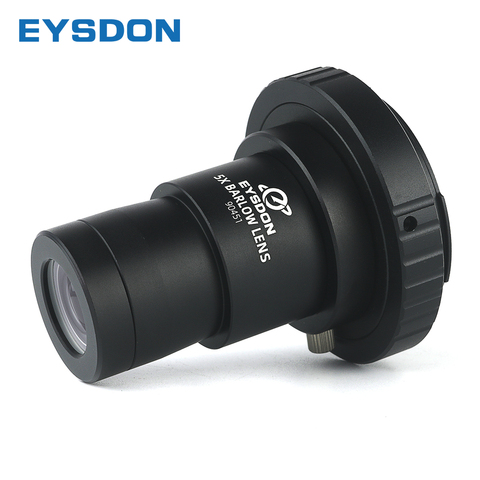 EYSDON-lente Barlow 5X, extensor de distancia Focal de Totalmente recubierto de Metal de 1,25 