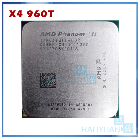 AMD Phenom X4 960T 3GHz Quad-Core CPU procesador HD96ZTWFK4DGR 95W hembra AM3 938pin ► Foto 1/1