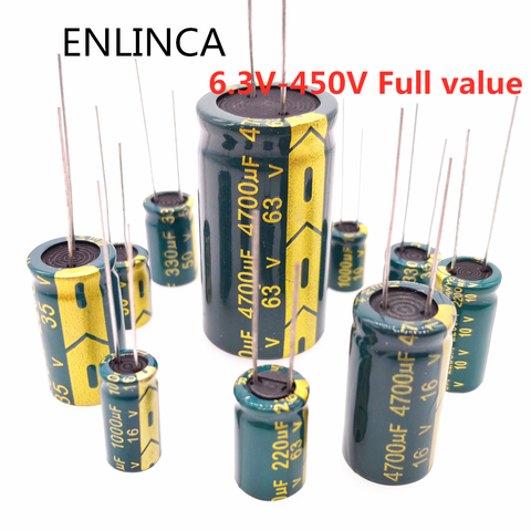 Condensador de alta frecuencia con tolerancia 20%, dispositivo de 10V, 16V, 25V, 35V, 50V, 100V, 400V, 100uF, 220uF, 330uF, 470uF, 680uF, 1000uF, 1500uF, 2200uF, 3300uF, 2-100 unidades ► Foto 1/4