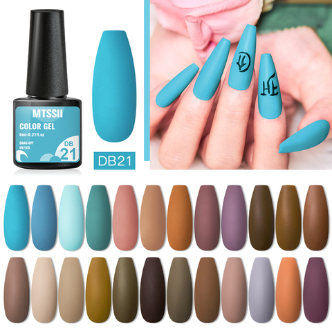 Mtssii-esmalte de uñas de Color azul, Colección gris, 6ml, esmaltes de Gel UV para invierno, diseño de arte de uñas, Base de uñas mate, capa superior ► Foto 1/6