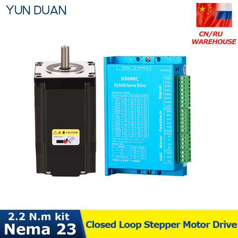 Codificador Nema23-controlador de Motor paso a paso de bucle cerrado de 2 fases, 57mm, 2,2 nm, DC DSP, Kit Hybird Easy Servo a pasos, 1000 líneas, Cables 3m ► Foto 1/6