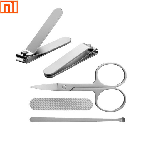 Xiaomi-cortauñas Mijia Original, juego de cinco piezas, tijeras de belleza, cuchara para las orejas, pulidor de uñas, nano caja de absorción magnética ► Foto 1/6