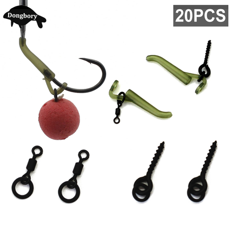 20 piezas accesorios de pesca de carpa Boilies, tornillo de cebo gancho alineadora de líneas Micro anillo aparejos de Pesca giratorios para el cabello Chod plataforma hacer ► Foto 1/6