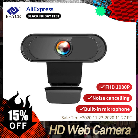 Webcam Full HD 1080p Auto-enfoque vapor cámara Web 1080 se Webcam Digital Vídeo cámara Web construido en el micrófono de la cámara Web ► Foto 1/6