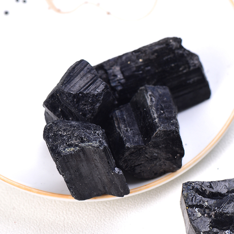 Turmalina negro Natural grava piedras preciosas cruda Mineral espécimen Irregular Cristal de sanación avanzadas de eliminar el magnetismo ► Foto 1/6