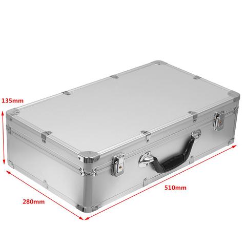 Caja de Herramientas de aluminio para exteriores, equipo de seguridad portátil, caja de instrumentos, Maleta, equipo de Seguridad al aire libre, 51x28x13,5 cm ► Foto 1/6