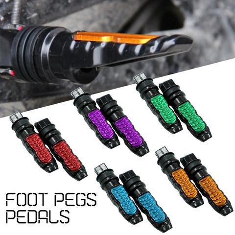 2 unids/set Universal aluminio motocicleta estribos traseros para pasajero pedales reposapiés Scooter pie-Peg Pedal para motocicleta modificación ► Foto 1/6