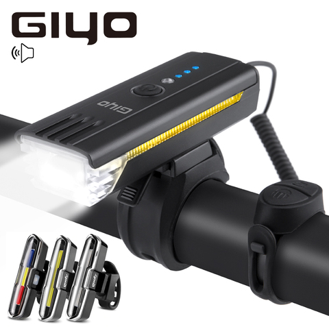 GIYO-linterna frontal y trasera para bicicleta de montaña, luz Led recargable por USB, accesorios de ciclismo ► Foto 1/6