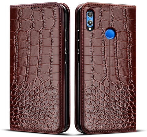 Funda de piel con textura de cocodrilo para Huawei Honor 10 Lite, carcasa con tapa y ranura para tarjetas ► Foto 1/5