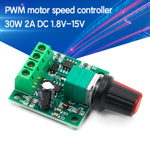 Controlador de velocidad del Motor, regulador de ventilador de bajo voltaje, Interruptor de Control de Velocidad PWM, 5V, 12V, 30W, 2A, DC, 1,8 V -15V ► Foto 1/6