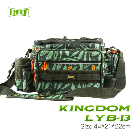 Kingdom Fishing-Bolsa de pesca de nailon impermeable, bolso de pesca multifuncional al aire libre, ajustable, cintura, hombro, correa de transporte ► Foto 1/6