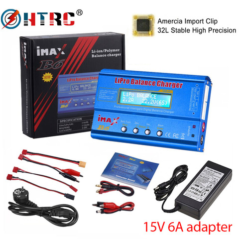 HTRC-cargador de Lipo imax b6 de 80W, descargador para Lipo NiMh Li-ion ni-cd, cargador de equilibrio de batería con fuente de alimentación de 15V 6A opcional ► Foto 1/6