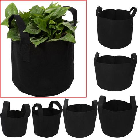 Bolsa negra para cultivo de plantas de jardín, maceta para vegetales, patatas, Jardin, bolsas de cultivo ecológicas, 1/2/3/5/7/10 galones ► Foto 1/6