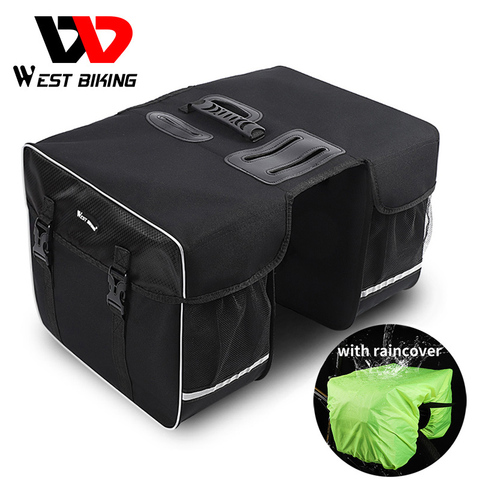 WEST ciclismo 30L bicicleta bolsa impermeable doble-lado de gran capacidad Rack trasero Pannier de Ciclismo MTB bicicleta equipaje compañía maletero bolsas ► Foto 1/6