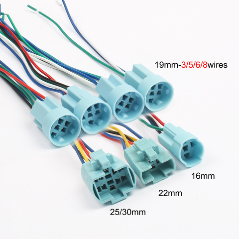 Conector de toma de Cable de alimentación de 16/19/22/25mm para interruptor de botón de cableado de Metal, 3-6 cables, base de terminales de botón de luz estable para lámpara ► Foto 1/6