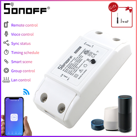 Sonoff-interruptor inteligente R2 para el hogar, dispositivo de control remoto en casa con Wifi, funciona con Alexa Ewelink y Google Home ► Foto 1/6