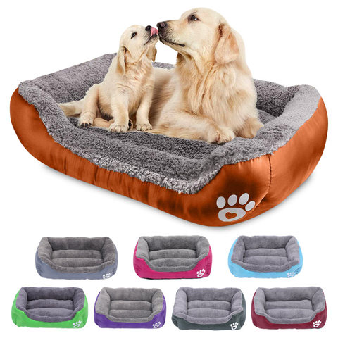 Cama S-3XL para perros pequeños, medianos, grandes, cesta grande para perros, casa para mascotas, Fondo impermeable de lana suave, Cama de Gato cálida, sofá de casa, 8 colores ► Foto 1/6