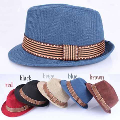 Sombrero Paja Fedora Sol Niños, Sombrero Trilby Ala Corta