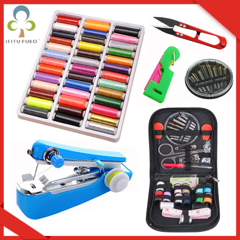 Mini portátil de mano máquina de coser doméstica 39 colores hilo de coser de poliéster de Color Kit de costura casero mano hilo de máquina de ZXH ► Foto 1/6