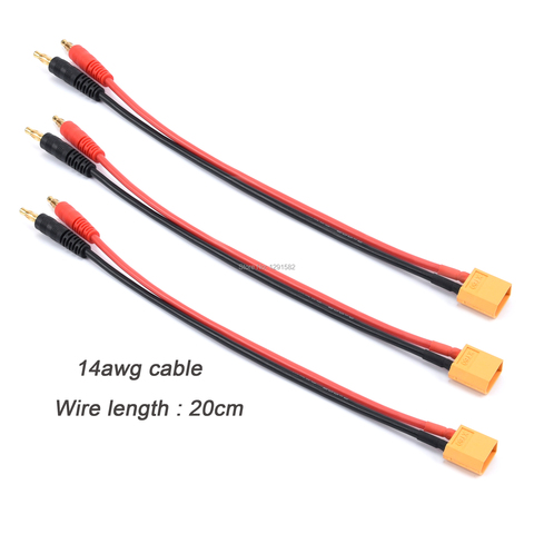 3 uds. De Cable XT 60 XT60 a 4,0mm, conector Banana, carga de equilibrio, 14awg, 20cm, 200mm de longitud para cuadricóptero Rc ► Foto 1/2