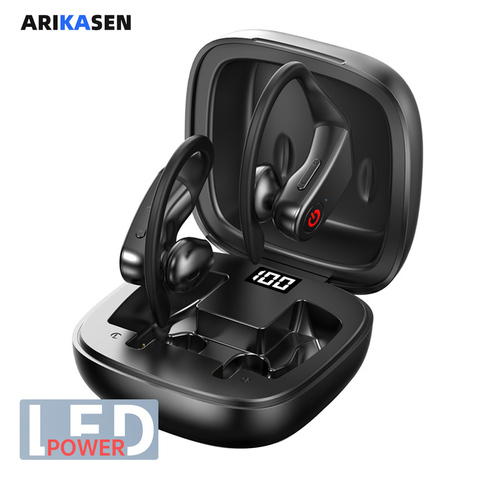 Arikasen-auriculares B10 Bluetooth, auriculares inalámbricos con pantalla Led, auriculares estéreo TWS, resistentes al agua, auriculares con cancelación de ruido y micrófono ► Foto 1/6