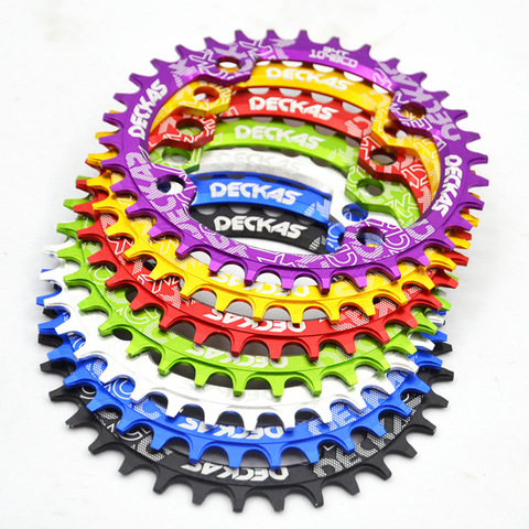 Deckas 104BCD Oval estrecho ancho MTB bicicleta de montaña 32T 34T 36T 38T corona Crankset piezas de placa de un solo diente 104 BCD ► Foto 1/6