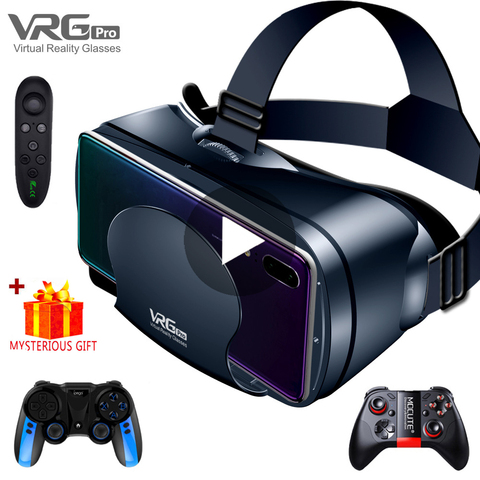 Gafas de realidad Virtual 3D VR para teléfonos inteligentes, cascos de realidad Virtual con lentes de 7 pulgadas para teléfono móvil, prismáticos con controladores ► Foto 1/6