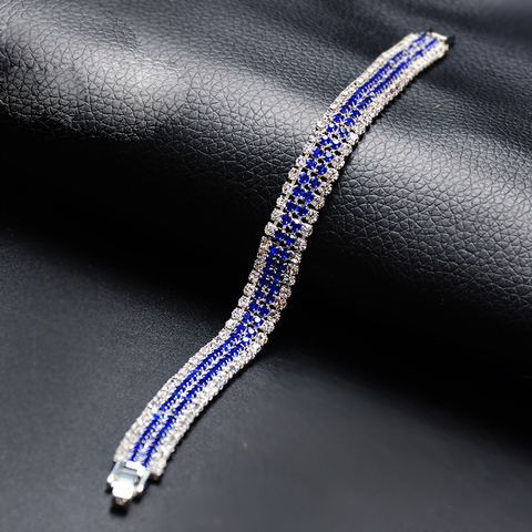 Pulsera de tenis de cristal para hombre y mujer, cadena con diamantes de imitación, Color dorado y plateado, joyería para hombre ► Foto 1/6