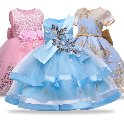 Vestido de flores para Niñas para vestidos de boda y fiesta disfraces de niños vestidos de verano para niñas Vestido de princesa Vestido infantil ► Foto 1/6