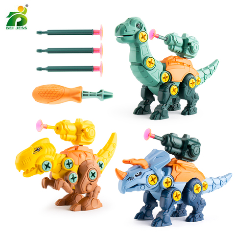 Juego de juguetes de dinosaurio para niño con estilo Montessori, diseñador educativo, modelo de ensamblaje, rompecabezas de taladro, juguetes para chico ► Foto 1/6