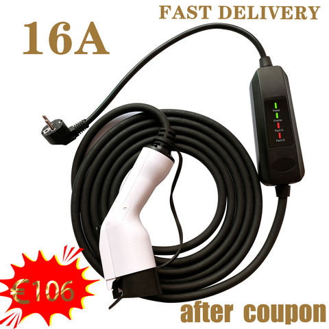Cargador de coche eléctrico cable de carga EV 16A-32A monofásico trifásico 22kw IEC62196 kit EVSE ► Foto 1/6