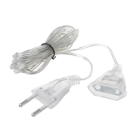 Cable de extensión de alimentación de 5/3m, enchufe de la UE y los EE. UU. Para cadena de luces LED, boda, vacaciones, fiesta, 110v-220v, extensor de potencia de conector de CA ► Foto 1/6