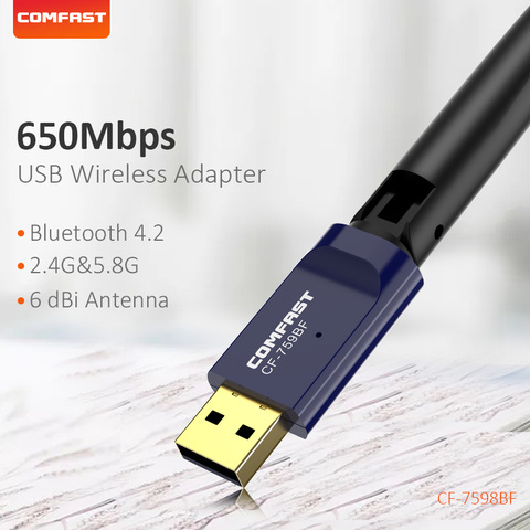 Comfast-antena de doble banda 2,4 y 5,8 Ghz, 6dBi, alta velocidad, 650Mbps, Wifi, Bluetooth 4,2, adaptador inalámbrico, punto de acceso, CF-759BF ► Foto 1/6